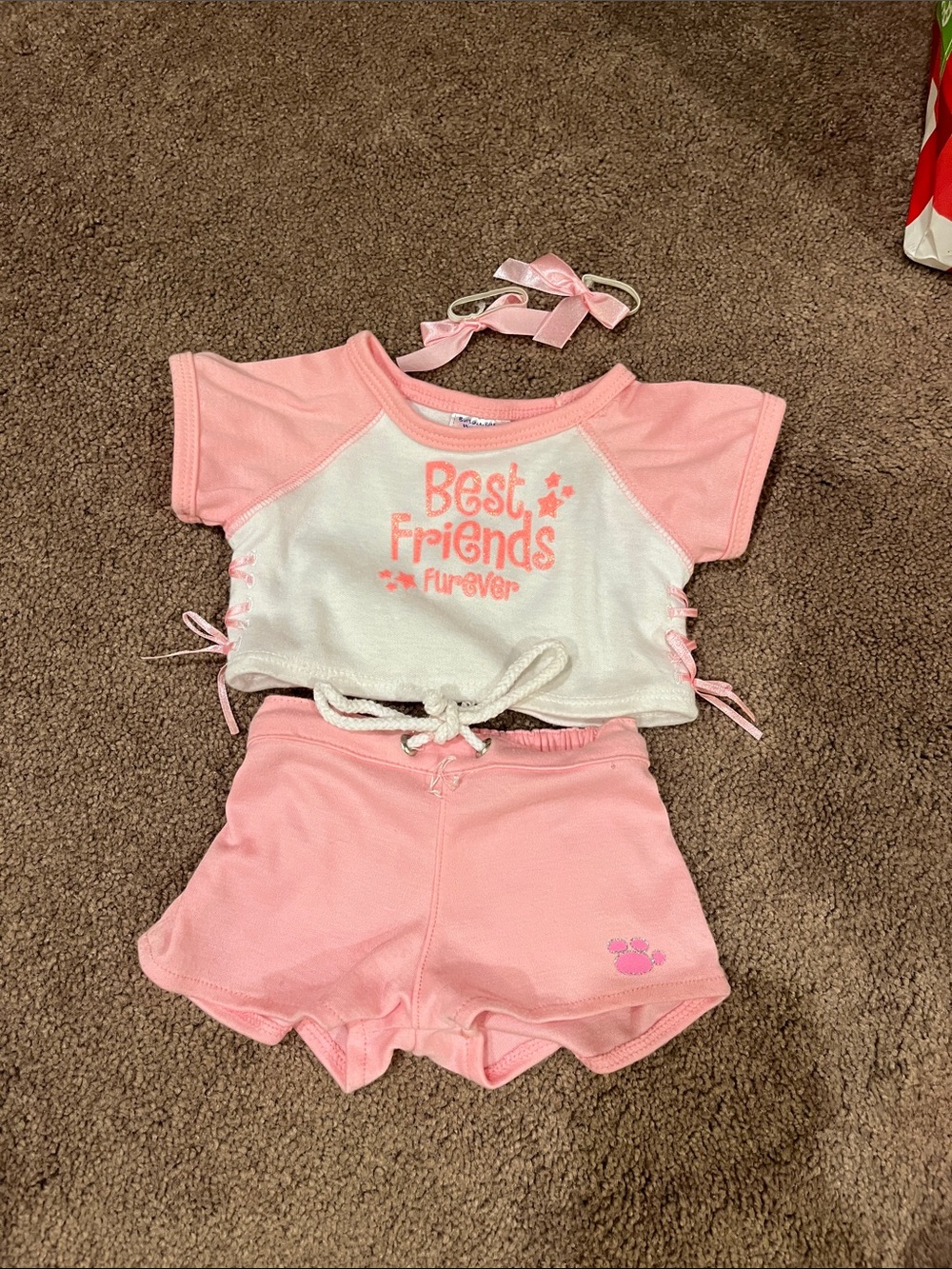 Build-A-Bear Pink and White Best Friends Furever Set